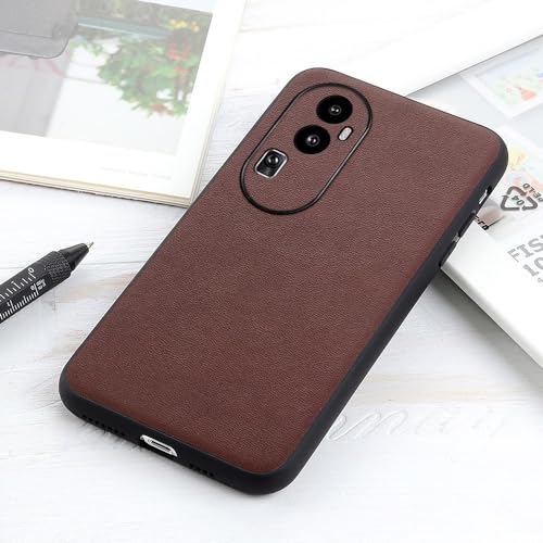Coque Oppo Reno 10 Pro cuir véritable antichoc et pare-chocs TPU rigide