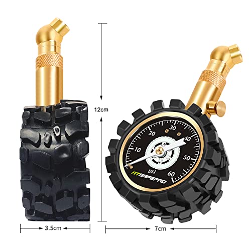 Tire Pressure Gauge 60 Psi, Atsafepro Legible Analog Tire Pressure Gauge Glow In The Dark, Mechanical Tire Gauge For Cars,Bicycle,Motorcycles #TOP3