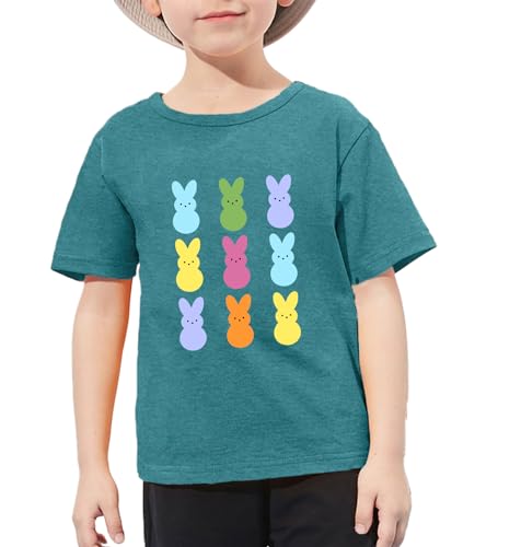 Image of Easter Shirt Toddler Boys Girls Funny Bunny Graphic Tee Kids Easter Rabbit Short Sleeve Gift Tops