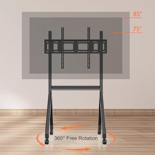 Image of Portable Smart Board Stand with 4 Lockable Wheels, Interactive Whiteboards for Home /School /Office, Heavy Duty & Easy Install 75-85 inch