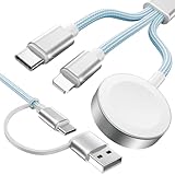 Picture of Amasuki Blue-Upgraded 3 in 2 USB C Cable for Watch Charger Phone Charger USB C Multi Fast Charging Cable Compatible with Watch Ultra/SE/10/9/8/7/6/5/4/3/2/1 & Phone 16/15/14/Galaxy S23-4FT