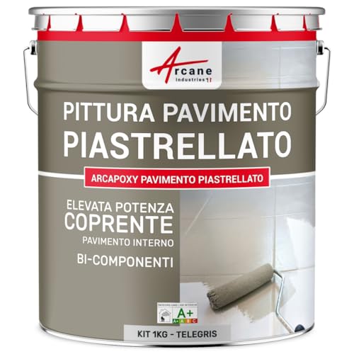 Vernice per Pavimenti Piastrellati - Resina epossidica per pavimenti piastrellati - Arcapoxy Pavimento Piastrellato - Grigio tele 4 - RAL 7047 - ARCANE INDUSTRIES