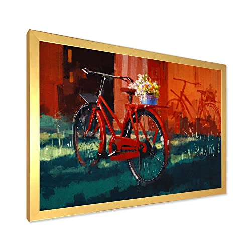 Décoration murale vintage vélo rouge métal objet déco loft - 3