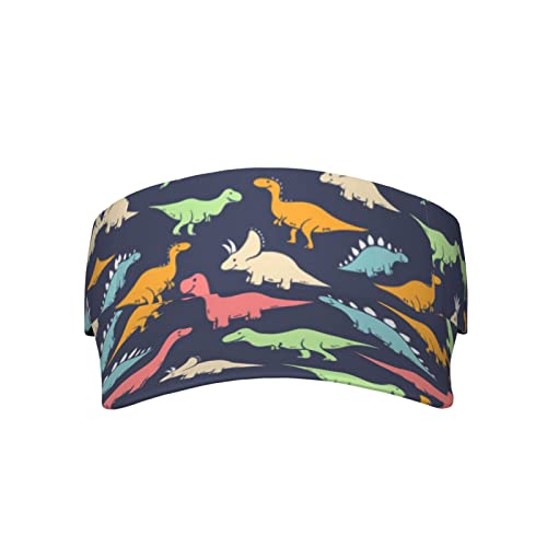 Monster Dinosaur Printed Running Visor Hats Outdoor Sports Visor Hats For Women And Men Adjustable Empty Top Cap #TOP13