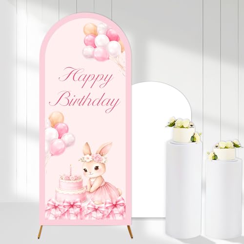Fondo decorativo rosa con tema de conejo para fiesta