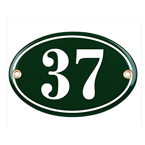 Placas de Dirección – Oval Ceramica Numeros Casa Exterior Personalizada – 10x15 cm - Verde