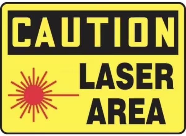 Radiation & Laser Sign, 10 in H x 14 in W, Accu-Shield, Mfr: MRAD608XP-A
