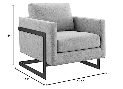 Sillón tapizado de tela Gris claro miniatura 3