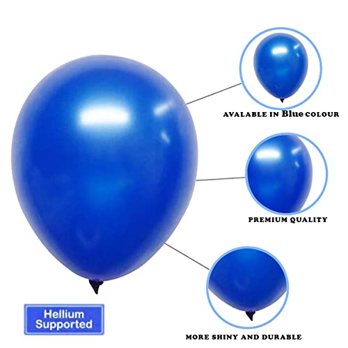 Image of Party Propz Light Blue Balloons For Decoration - Pack of 50 Pcs Dark Blue Balloons For Decoration | Balloons For Birthday | Birthday Decoration Items For Boy | Metallic Balloons (Latex)