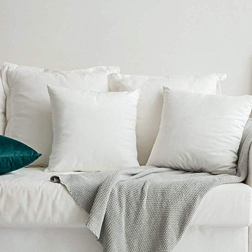 Image of Khooti Velvet Cushion Cover Pack of 1-12 inch x 12 inch / 30 x 30 cm - Pure White - Soft Pillow Covers Cushion Case for Sofa Bedroom Livingroom Chair Car, Cushion Cover