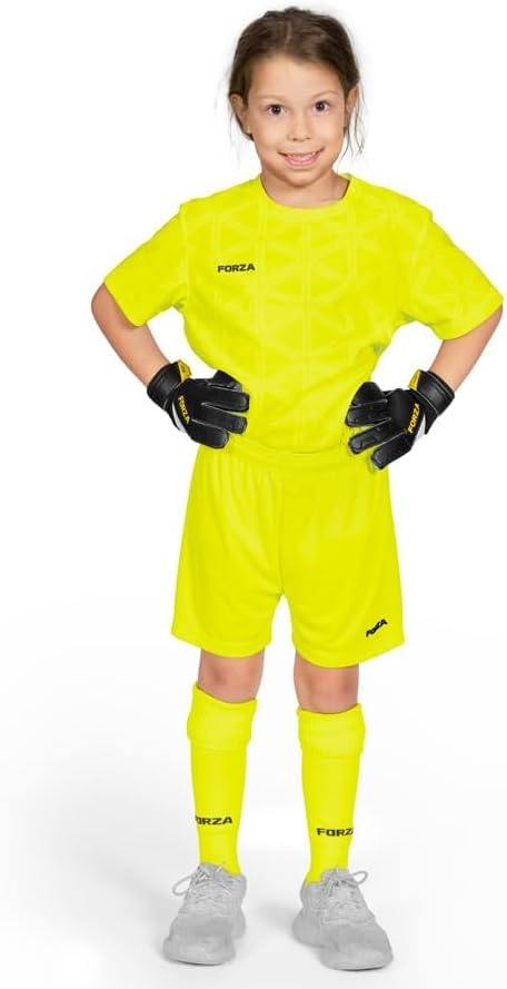 FORZA Kit Portiere A Maniche Corte per Bambini – Set Completo Unisex Junior con Maglia, Pantaloncini E Calze [5-14 Anni] | Leggero & Traspirante