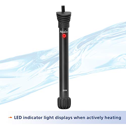 Image of Aqueon Aquarium Fish Tank Heater, Preset, Up to 75 Gallons, 200 Watts | 75 gallon aquarium heater, fully submersible with auto shut-off, preset 78A and shatter-resistant quartz glass