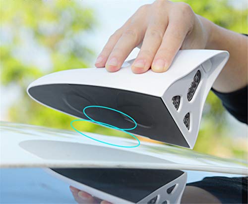 Shark Fin Warning Light not Antenna Solar Power 18 LED 8 Mode Car Roof Lamp Aerial Base Magnetic Mount Waterproof Shark Fin Replacement for Car with Remote Control (White)