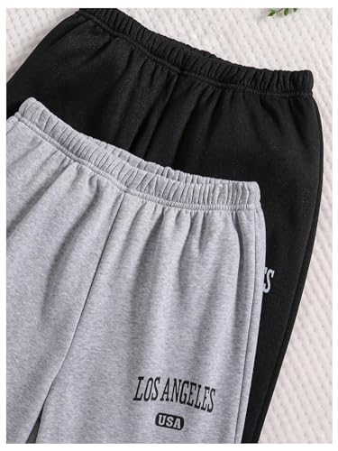 SHENHE Girl's 2 Pieces Elastic Waist Joggers Sweatpants Letter Graphic Workout Sports Pants3