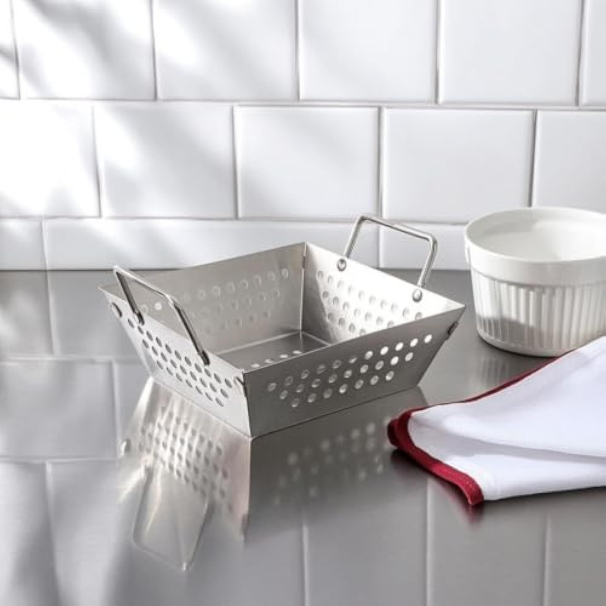 Stainless Steel Food Presentation Basket Serving Tray
