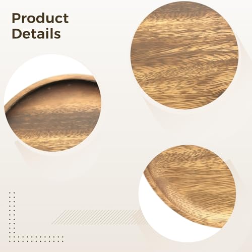 Tablas decorativas de madera nogal, 20 cm de diámetro miniatura 2