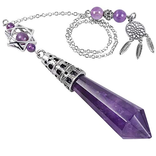 Nupuyai Healing Crystal Point Pendulum for Reiki Dowsing Divination Meditation