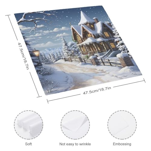 Servilletas de Tela Navidad Invierno Escena Feliz 4 Pzs miniatura 2