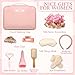 Sawysine 11 Pcs Pink Gift Box for Women Christmas Pink Birthday Basket Gifts Travel for Xmas Valentines Aesthetic Bags Makeup and Skin Care Spa Kit Mom Teacher Girlfriend