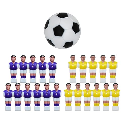 jojomis Foosball Men Replacement Set Soccer Table Players Doll Football Men Toys Resin 22 Pieces Blue Yellow