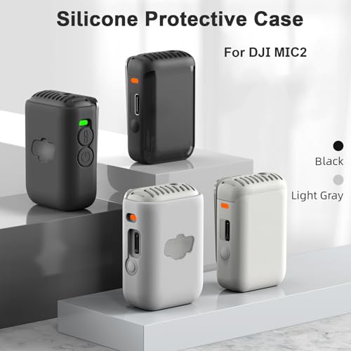 EUGOOCX (2 Pack) Silicone Protective Case for DJI Mic 2, Soft Protector Cover Shell for DJI MIC2 Wireless Microphone Accessories,Black - Image 3