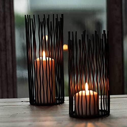 Mrmrkura Metal Wire Willow Pillar Candle Holder Set Of 3, Modern Black Tea Light Candleholders Decorative Votive Candle Holders For Home Decor Table Decorations Centerpiece #TOP3