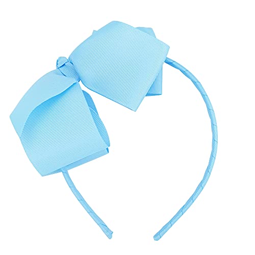 Meedee Baby Blue Headband For Girls Teens Big Bow Fashion Grosgrain Ribbon Headbands Hair Accessories Bows For Girls Toddler Teens Kids Holiday Dress Decoration Makeup Cosplay Party Headwear Handmade #TOP6