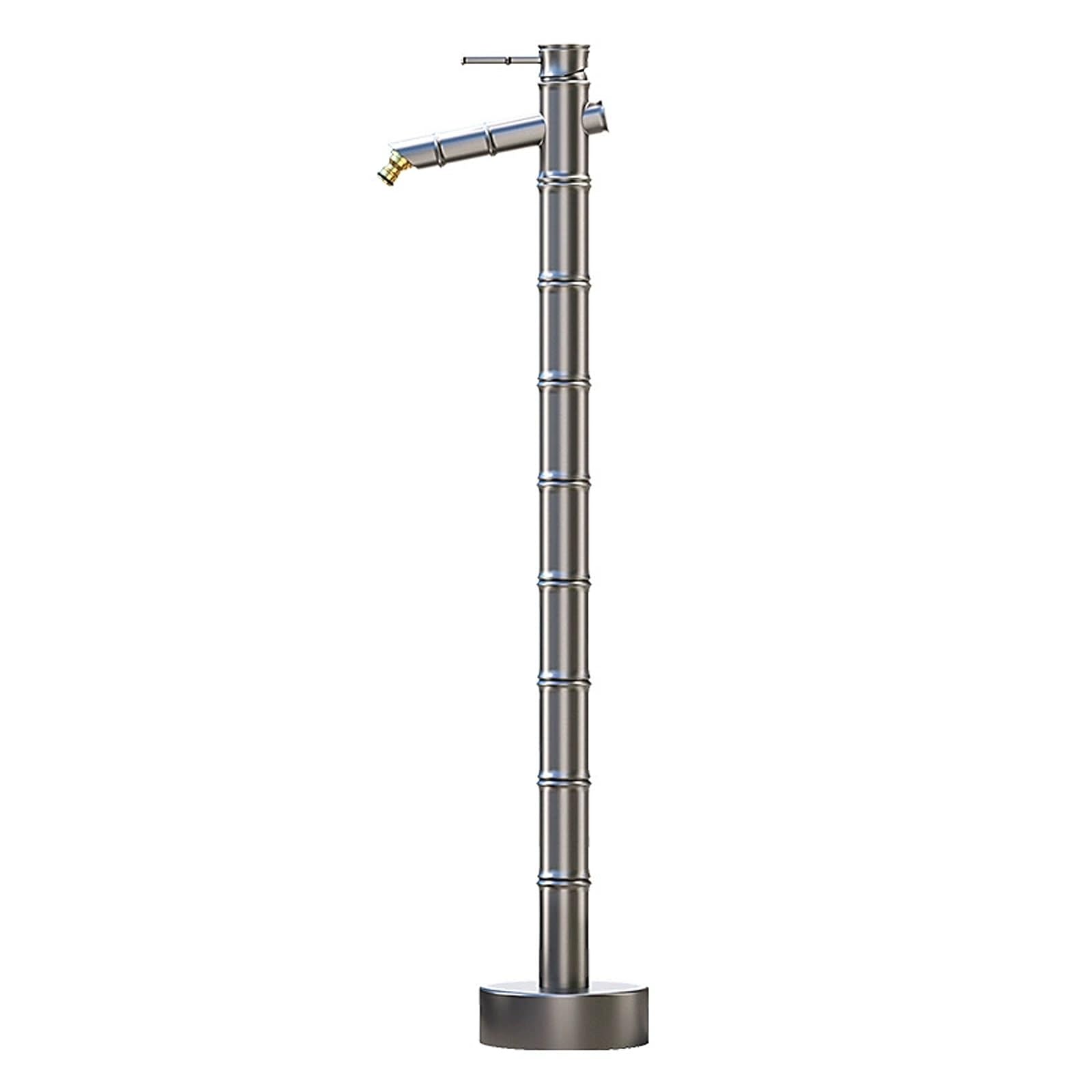 WOTZOV Faucet Water Column,Adjustable Height Copper Hose Stand With Spigot - 28In Freeze-Proof Outdoor Faucet For Garden Irrigation, Durable Gold Finish, Perfect For Lawn Watering An，Silver 88cm/35in