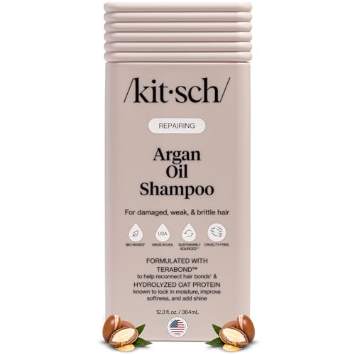 Kitsch Argan Oil Shampoo for Hair Growth – Repairing Hair Shampoo for Women & Men with Terabond™ – Hydrating Hair Care w/Oat Protein – Paraben, Phthalates, Silicone & Sulfate Free Shampoo - 12.3 oz