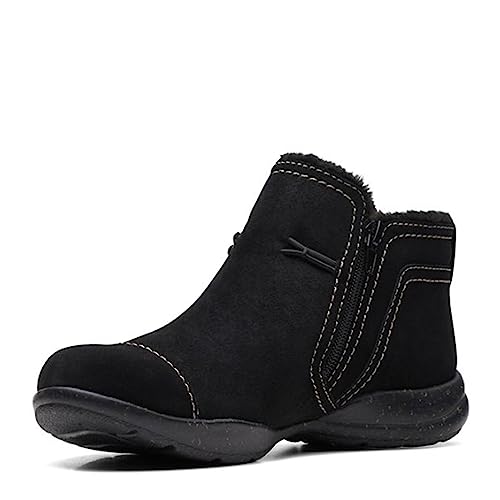 Clarks Clarks Women's Roseville Aster Ankle Boot, Black Suede, 5 Medium US