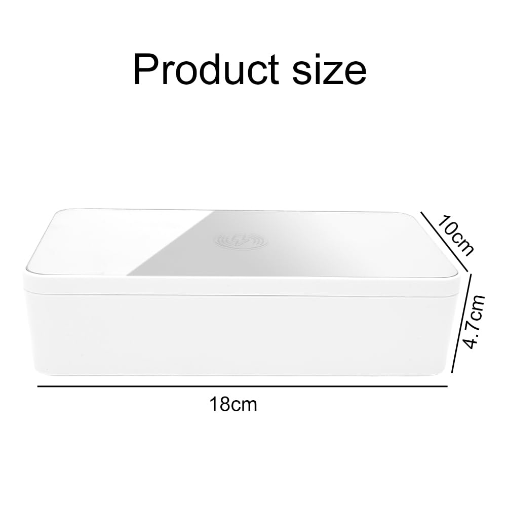 Appareil de désinfection UV pour téléphone portable, sans fil, rechargeable, avec station de charge à induction QI pour tous les types de téléphones portables, lunettes, bijoux et masques