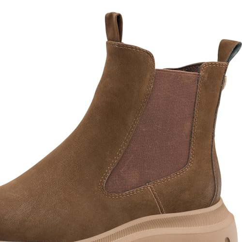 MARCO TOZZI Damen Chelsea Boots mit Chunky-Sohle Modern, Braun (Cafe), 39 EU