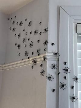 70 Pcs Halloween Spider Decorations Indoor, 4 Sizes 3D Plastic Spider Stickers Halloween Party Supplies Decorations for Home Wall Stickers Decor - Indoor Outdoor Room Window Decor