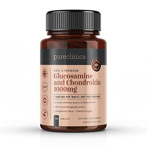 Pureclinica Glucosamine HCL & Chondroitin (1000mg x 360 tablets - 6 months supply). The most effective and biologically active: Chondroitin 90%, Glucosamine HCL 83.1%