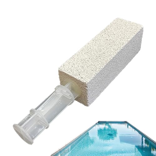 Vitsrisea Limpieza de piedra pómez para estufa, piedra pómez para la limpieza del baño, Anillos de agua dura que se limpia la piedra de limpieza con mango, Medido de manchas sin rascar Heavy Duty