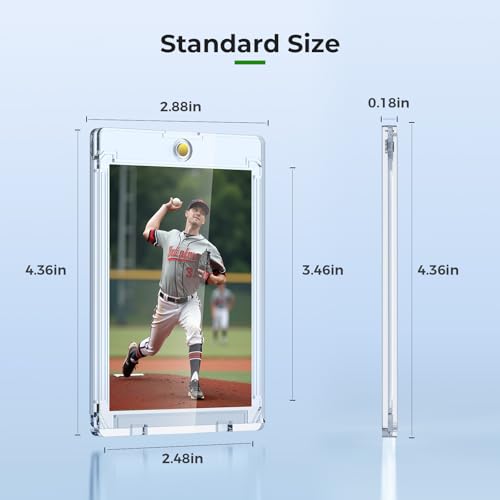 Image of SkyHill 102ct Magnetic Card Holder, 35pt Slim One Touch Hard Card Case | U-V Protection & Waterproof Mag Cases for Trading Cards. Display Case for Sports, Baseball, Football, Game Cards, 102 Sleeves