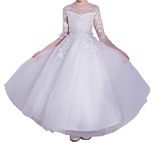 Robe cérémonie communion élégante fille princesse blanche modèle COM032B