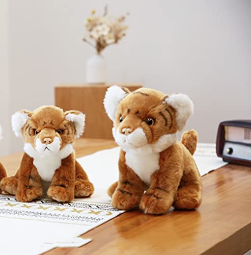Gudves Tiger Cub Toy Plush, Brown Stuffed Animal, Soft Plush Toy, Gifts For Kids, 8 Inches, Multicolor (Brown) #TOP3