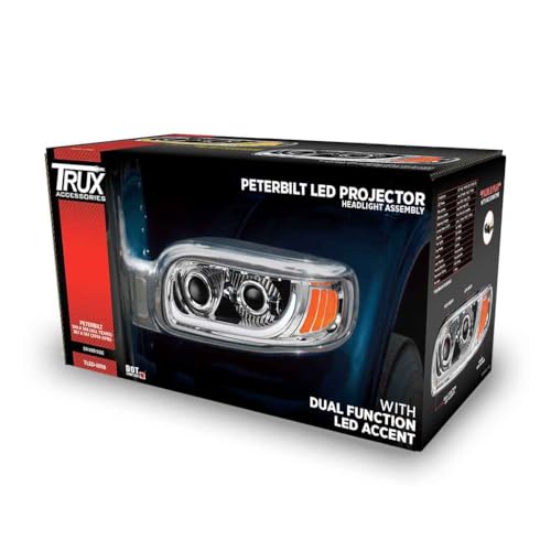 Image of Trux Accessories PB. 389/388/367/567 LED Projector Headlight Assembly with- Chrome (DRIVER SIDE)