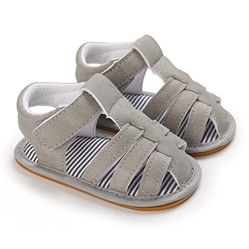 Baby Boys Girls Sandals Closed-Toe Infant Soft Rubber Sole Outdoor Shoes For First Walkers No Slip Rome Shoes4