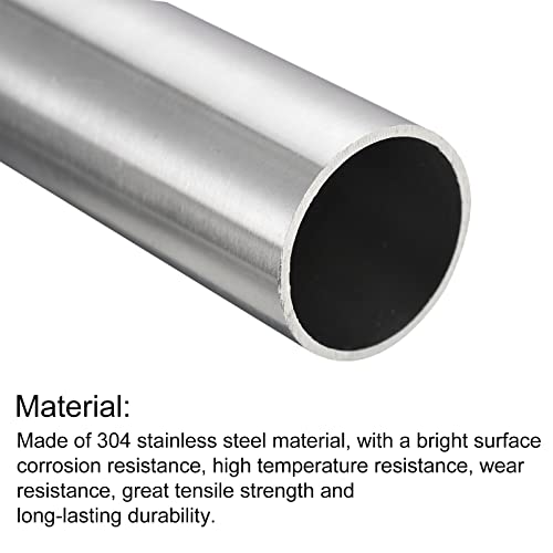 QUARKZMAN 304 Edelstahl Rohr 32mm Außendurchmesser, Runde Nahtlose Edelstahlrohr 1.5mm Wandstärke, Edelstahl Gerade Rundrohr 300mm Länge, Silber Metallrohr für Industrie Heim Gartendeko
