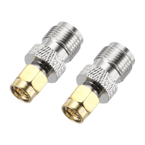 DMiotech 2 Piezas Conectores SMA Rectos Conector SMA Macho A TNC Hembra Para Cable Coaxial Dorado Con Níquel Para Cableado Doméstico Antena Extensión Coaxial Dispositivos Inalámbricos