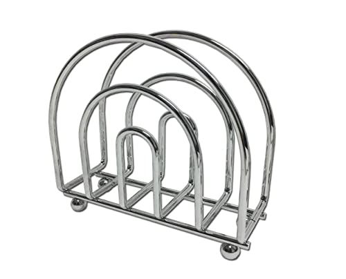 Self Standing Paper Napkin Holder Dispenser Metal Chrome Finish For Kitchen Countertops Dining Tables Indoor Outdoor Dining