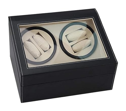 Montre automatique : remontoir élégant en similicuir noir double tête pour montre mécanique