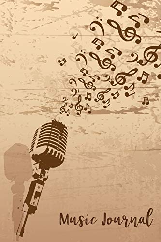 Music Journal: Blank Sheet Composition Notebook Manuscript Paper Lyric Diary Great For Song Writing size 6x9 Inches Retro Microphone (Blank Sheet and Composition Notebook)