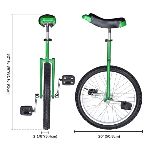 Image of AW 16 /18 /20 /24 Inch Wheel Outdoor Unicycle Adjustable Seat Exercise Bicycle | Fit Adults Kids Outdoor Sports Fitness Exercise, Various colors For Choice