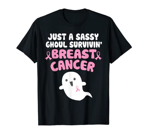 Ghoul descarado sobreviviendo cáncer de mama Halloween lindo fantasma Camiseta