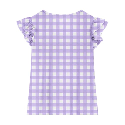 3-15Y Toddler Baby Girls Cotton Ruffle Tops Sleeveless Swing Kids Plaid Casual Tees 2025 Trendy Cute Basic Blouses4