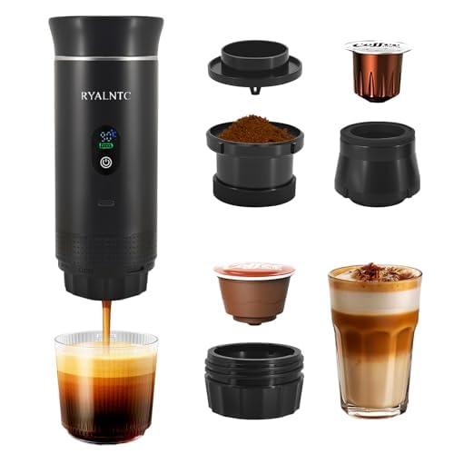 3-in-1 Portable Espresso Machine for Travel & Camping- 20 Bar Self-Heating Portable Coffee Maker with USB-C LED Display Car Coffee Maker