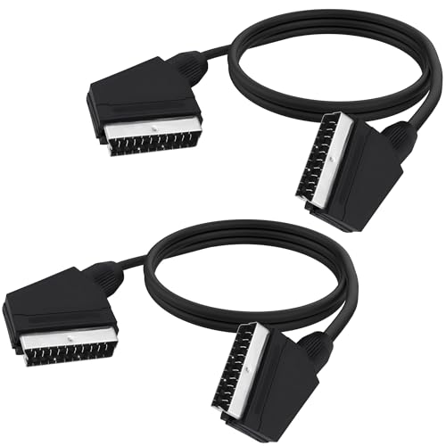 YARCHONN SCART auf SCART Kabel Blei Adapter voll verdrahtet 21 Polig Stecker auf Stecker vernickelt Audio Video Stecker Adapter Verlängerungskabel für TV VCR DVD -1.5M / 4.92FT...